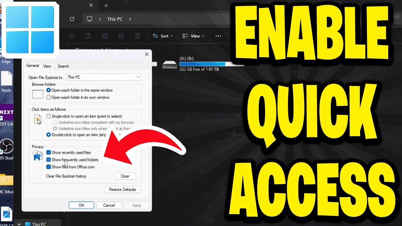 How To Enable Quick Access In Windows 11 - YouTube