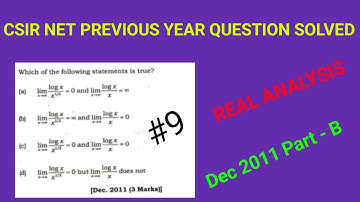 CSIR NET PYQ SOLVED #9|REAL ANALYSIS: FUNCTIONS AND THEIR PROPERTIES|Dec 2011- Part B|NA Math Study