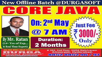 CORE JAVA Offline Training @ DURGASOFT
