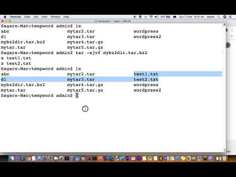 How to open or extract tar.bz2 files in mac terminal | compress and archive in tar.bz2 format