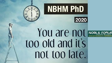NBHM 2020 PhD Scholarship Exam | By Sumit Kumar | Noble Forum, India