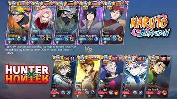 NARUTO SHIPPUDEN VS  HUNTERxHUNTER  ( 5V5) WHO WILL WIN? BATTLE OF ANIME COLLAB SKIN #MOBA55Creator