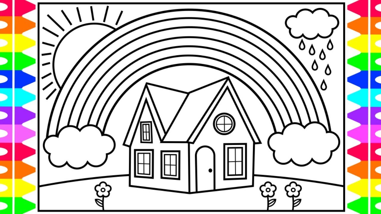 How to Draw a RAINBOW for Kids 🌈💜💚💖Rainbow Drawing for Kids  Rainbow  Coloring Pages for Kids