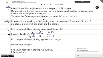 Probability: Compound events part 3 (without replacement)