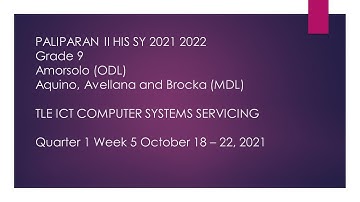 P2IHS GRADE 9 SY 2021 2022 TLE ICT CSS Q1 WEEK 5 OCT 18   22, 2021