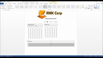 Creating a BBS Observation form in Microsoft Word for data collection with Remark Office OMR
