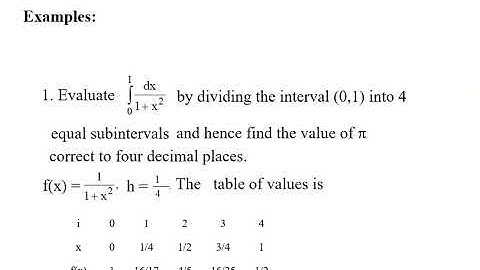 18MAT21 : Module 5 Numerical integration Class 3
