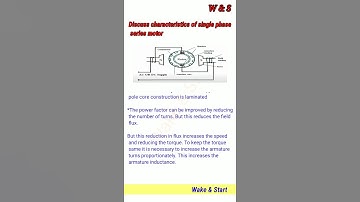 Discuss Characteristics Of Single Phase Series Motor ll #wake &start #shorts