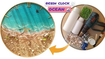 "How to Make a Stunning 50cm Epoxy Resin Ocean Wall Clock | DIY Beach Design Tutorial"