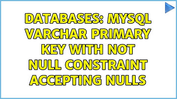 Databases: MySQL Varchar Primary Key With Not Null Constraint Accepting Nulls
