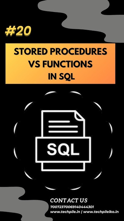 Difference between Store Procedure and Functions in SQL || Database for ...