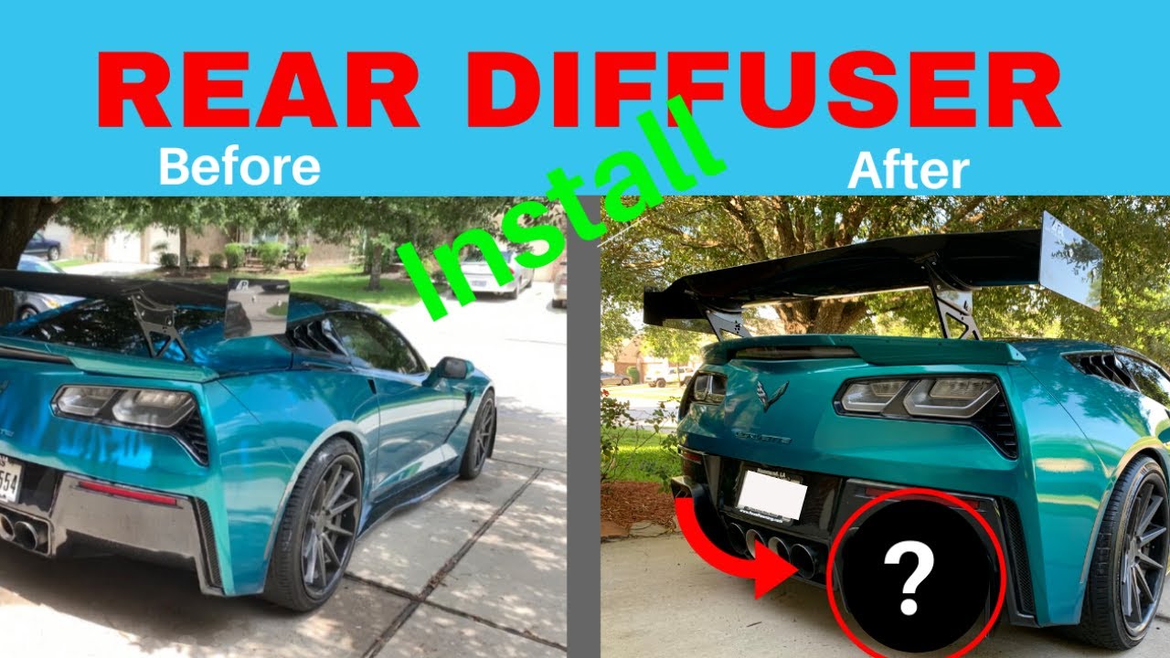 Installing Large, Twin Rear Diffusers on a C7 Corvette Stingray! - YouTube