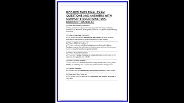 BCO RED TABS FINAL EXAM QUESTIONS AND ANSWERS WITH COMPLETE SOLUTIONS 100 CORRECT RATED A 636x882