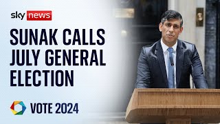 BREAKING: PM Rishi Sunak to announce an election for July, Sky News understands