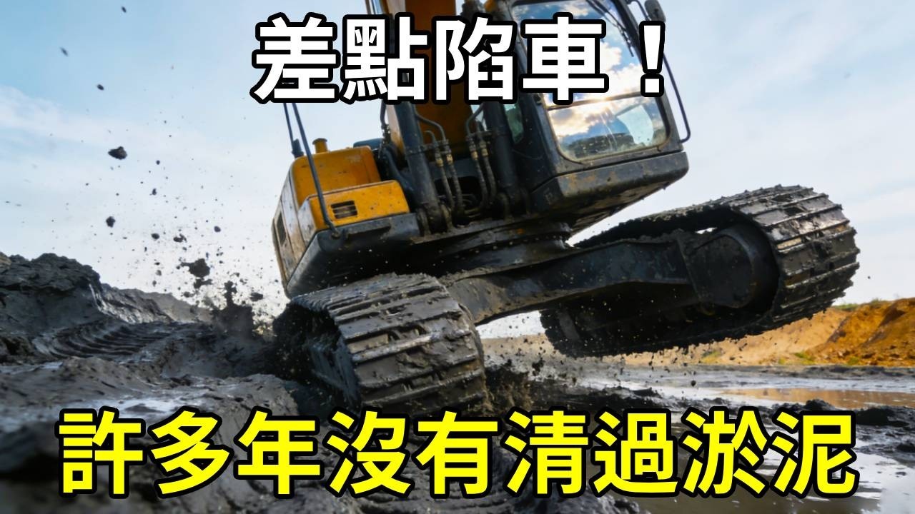 四、五十年沒有清過淤泥的魚塘，東家想讓我直接開下去，差點陷車！ 【陳師傅開挖機】