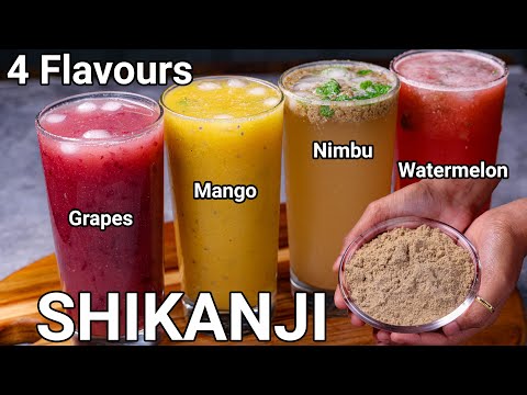 Shikanji Masala Recipe 4 Ways with Homemade Masala Powder - Lemonade, Mango, Grapes & Watermelon | Hebbar | Hebbars Kitchen