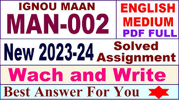 MAN 002 solved assignment 2023-24 in english / man 002 solved assignment 2024 / ignou man 002