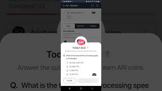 transaction processing speed of ari chain? arichain quiz 12 Jul #ariwallet