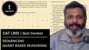 CAT LRDI | Quant Based Reasoning | Sequencing | Quiz Contest  | Difficult