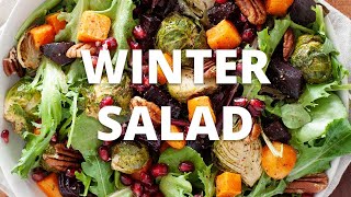 Winter Salad with Roasted Vegetables and Maple Dijon Dressing