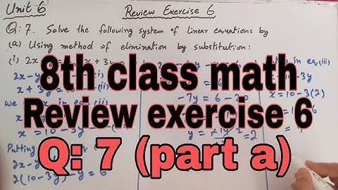 8th Class Math | Unit 6 | Review exercise 6 Question 7 (part a) | Sindh textbook board Jamshoro