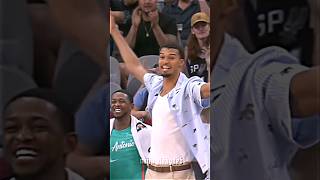 Wemby Reaction On Champagnies Dunk