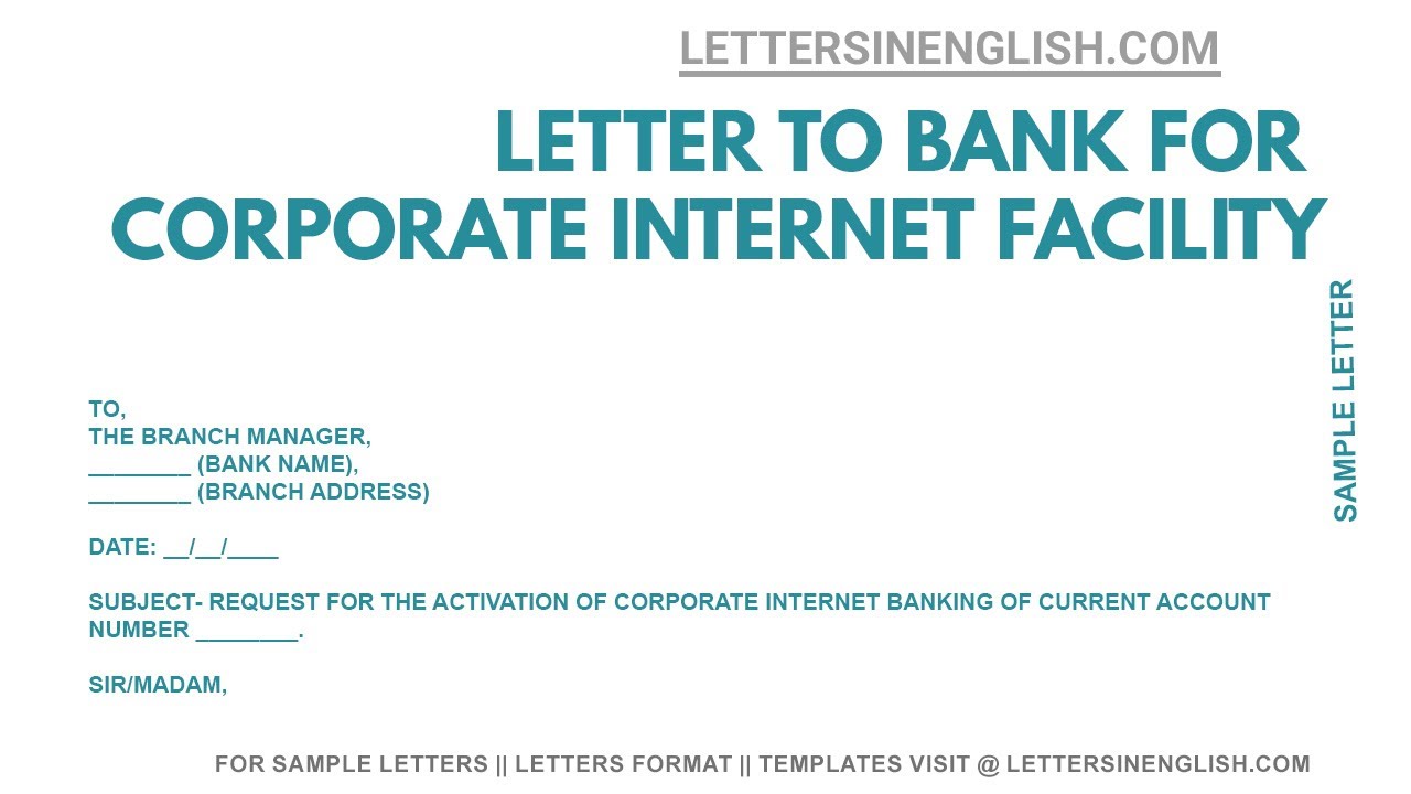 application letter to start internet banking