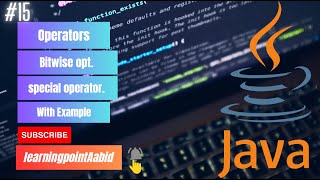 Bitwise Operator and Special Operator in java