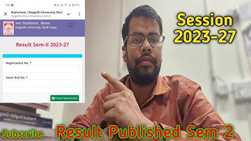 Result Published Sem 2 Session 2023-27 #Magadh University