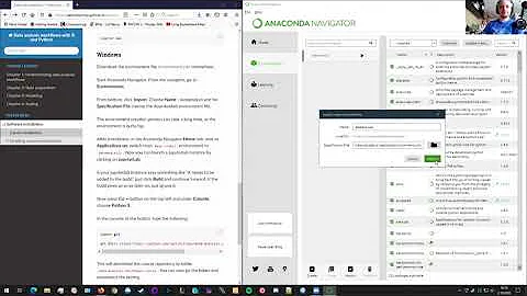 Set up an anaconda environment from environment.yml, Windows (Data Analysis Workflows)