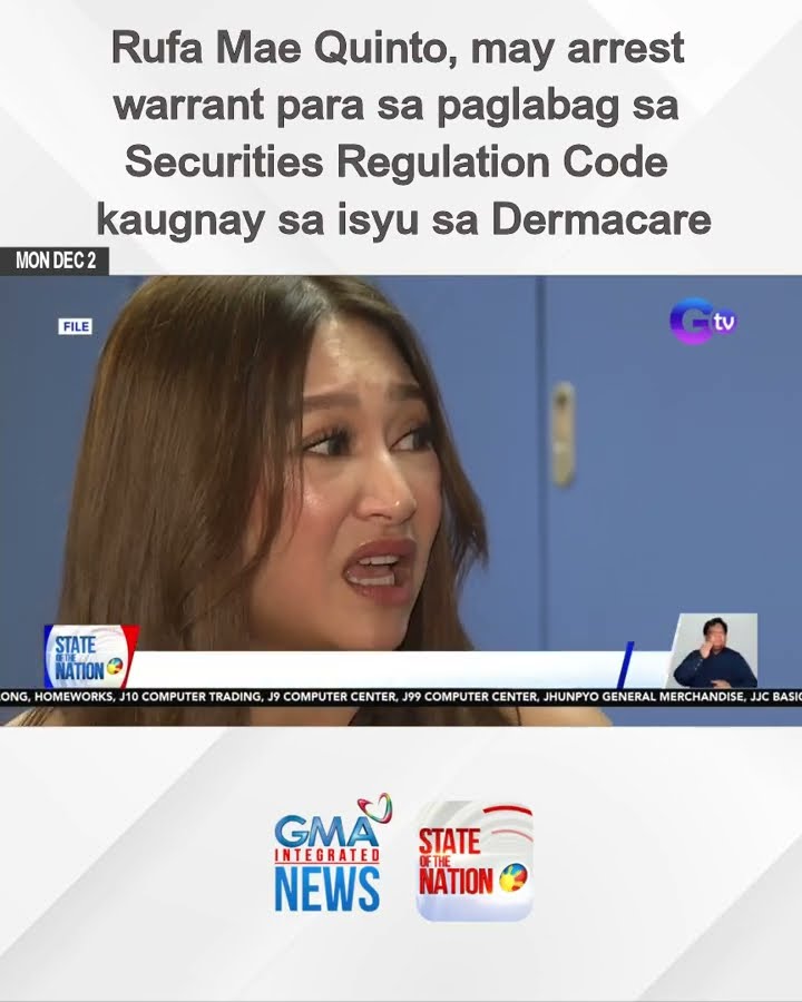 Rufa Mae Quinto, may arrest warrant para sa paglabag sa Securities Regulation Code kaugnay... | SONA