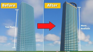 How to Build a Realistic Glassy Skyscraper in MINECRAFT - Full Tutorial