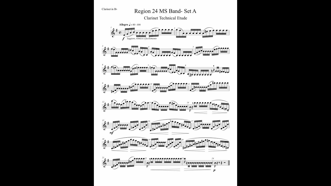 Region 24 MS 2023 Technical Etude at Practice Tempo YouTube