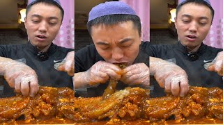 ASMR OVERLORD OX HOOF WITH SPICY GARLIC SAUCE EATING