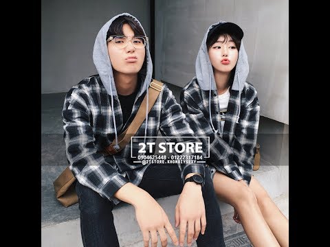 Áo-khoÁc-sƠmi-thun-cao-cẤp-sỌc-caro-phỐi-nÓn-xÁm-unisex-nam-nỮ-159k-||-2t-store-kho-nỘi-y-giÁ-sỈ