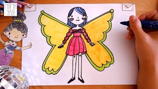картинка: Как нарисовать принцессу ФЕЮ | Как нарисовать ФЕЕЧКУ девочку | Няня Уля