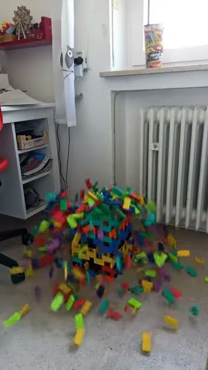 my biggest domino tower (slow motion)