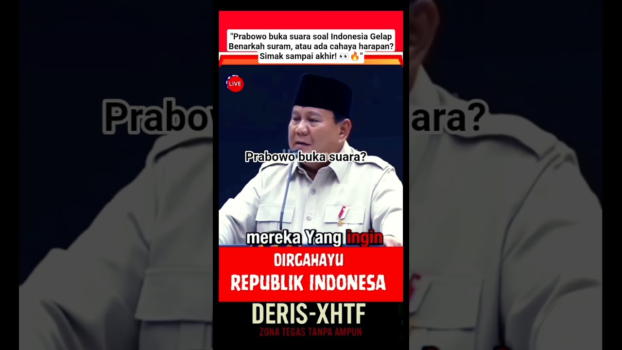 Prabowo Buka Suara Soal isu - Indonesia Gelap#prabowosubianto #politiknasional #viralindonesia