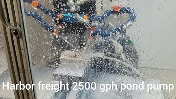 Quick flood coolant action video. G0704 cnc.  2500 GPH Harbor Freight pond pump.