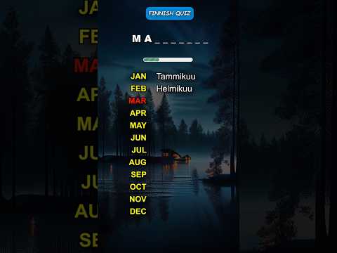 Learn Finnish: Months of the Year | Quiz