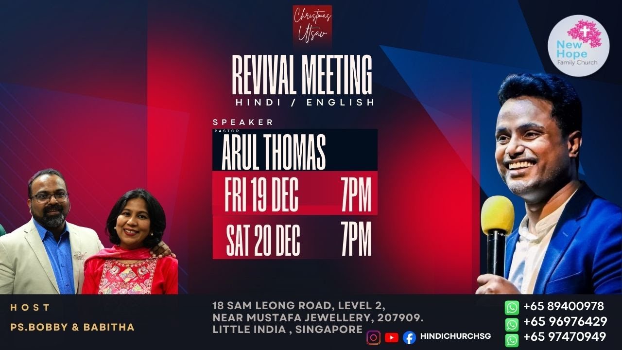 PASTOR. ARUL THOMAS in SINGAPORE DAY 2