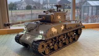 1/16 AHHQ/Takom M4A3E8 Sherman tank converted to RC - final tests and demo