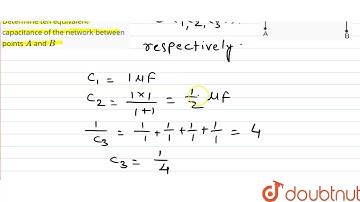 There are infinite number of a capacitance each of capacitance 1 muF. They are connectedin rows,...