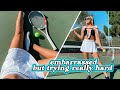 embarrassingly bad at tennis but trying really hard