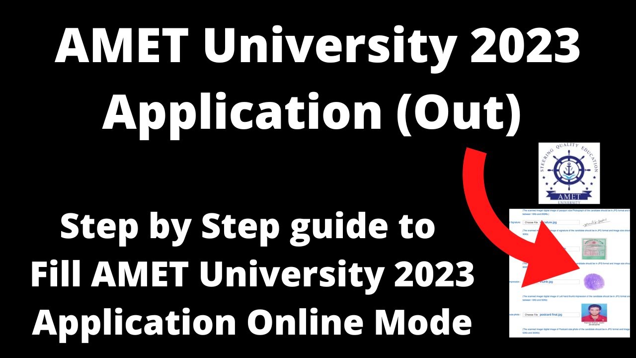 AMET University Admission 2023 Application (Started) - How to Fill Application Form Online Mode