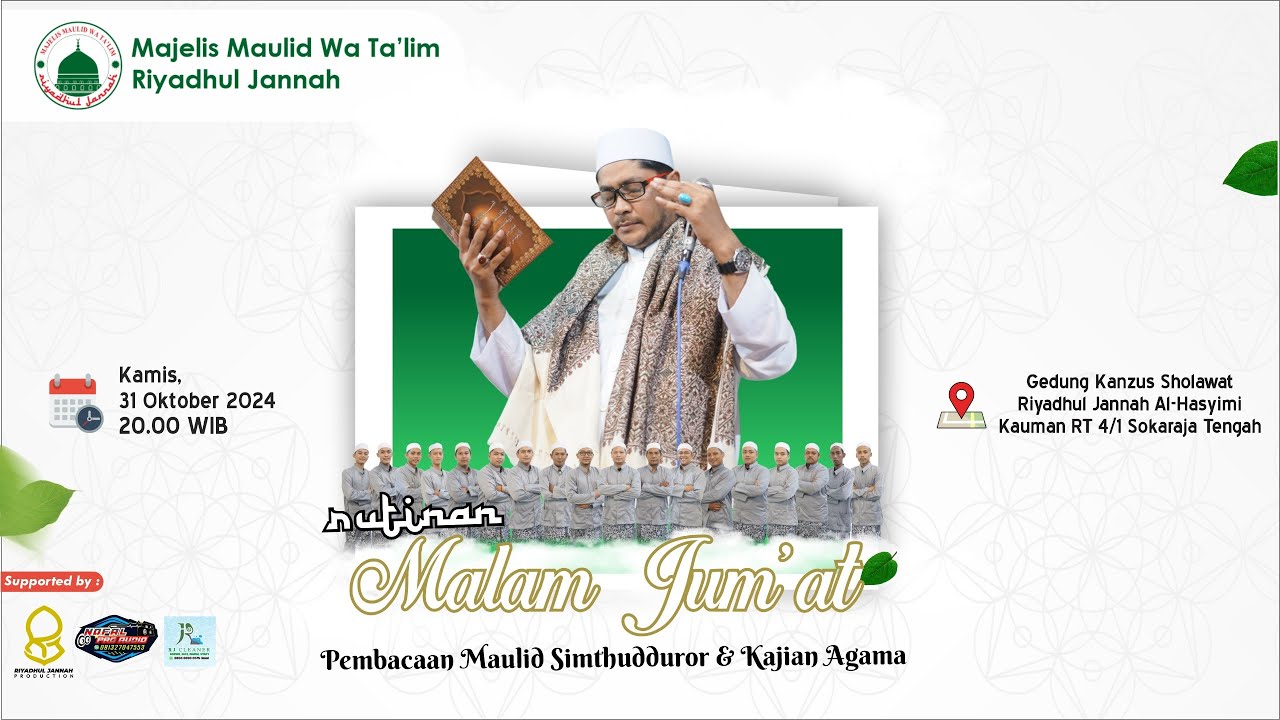 [LIVE] RUTINAN MALAM JUM'AT MAJELIS  MAULID RIYADHUL JANNAH SOKARAJA - MAULID SIMTHUDDUROR