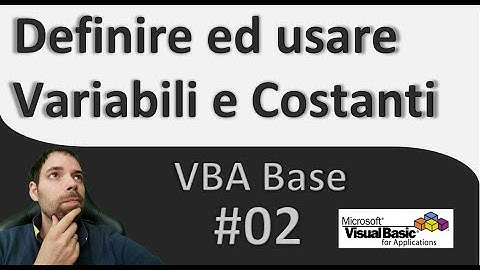 VBA Basic - Variables and Constants