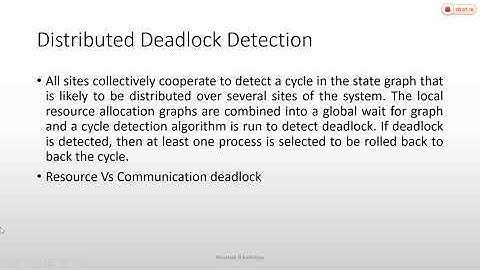 9_8 Centralized & Distributed Deadlock Detection