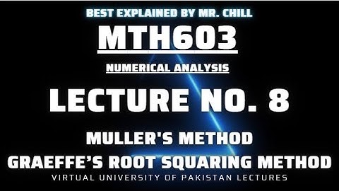 MTH603 Lecture No  8 best explained Short Lecture