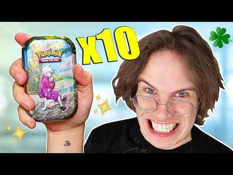 Opening 10 of the Most LUCKY Pokemon Mini Tins EVER!